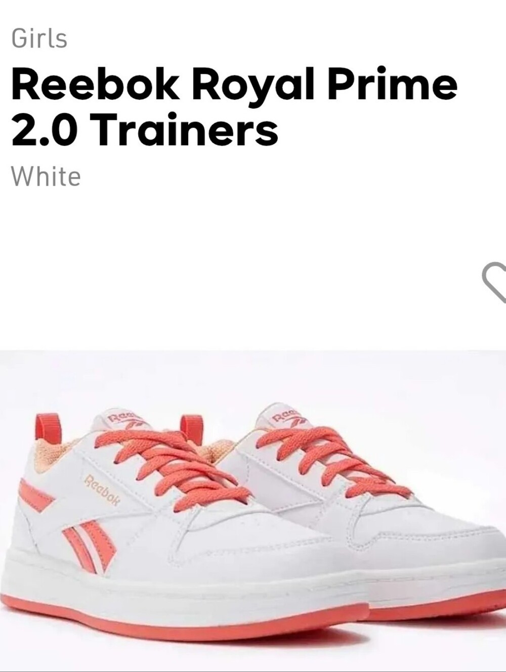 Reebok Kids' Royal Prime 2.0 Sneakers